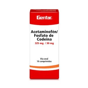 Acetaminofen codeina 325 mg 30 mg genfar caja de 10 comprimidos